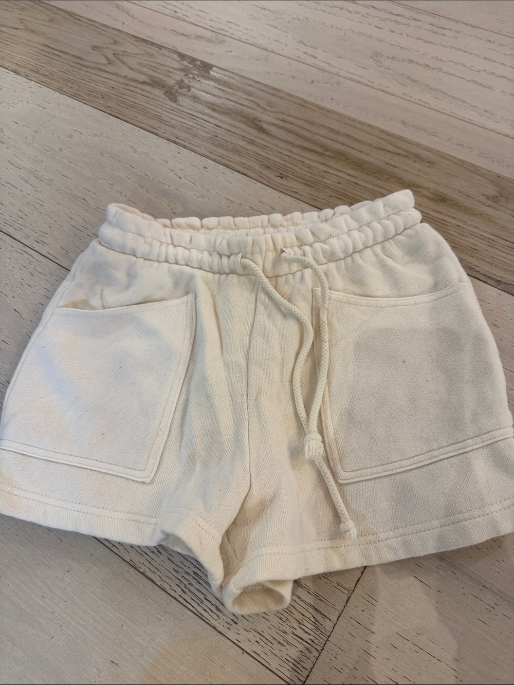 Z Supply Cream Elastic Waist Terry Shorts set